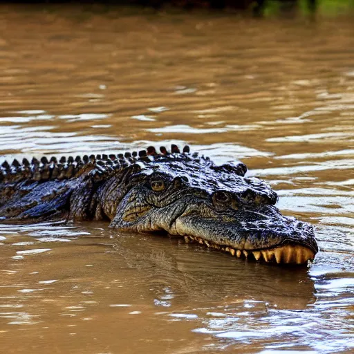 Image similar to photo of a crocodile as a human