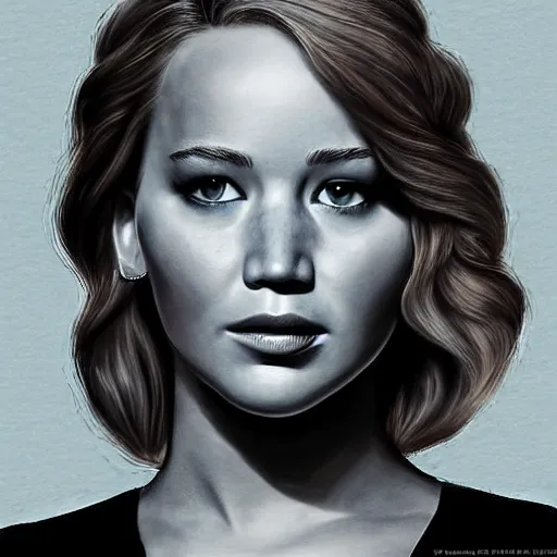 Image similar to portrait of jennifer lawrence or emma stone by greg ruthkowski