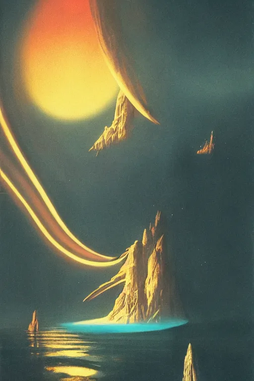 Image similar to ariana grande, art by bruce pennington, trending on artstation, bioluminescence closeup view illustrator, american romanticism, very very elegant, 4 k hd, bauhaus