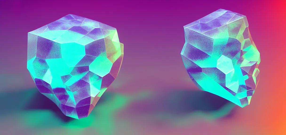 Prompt: isometric, fluorite crystal, [ [ [ skulls ] ] ], macro, split toning, octane, chroma, 3 d, excessively - dimensional, 8 k, polygon, crepuscular rays, electric arc, volumetric light, ray tracing global illumination, transparent, sceptred quartz, ray tracing reflections, chromatic aberration,