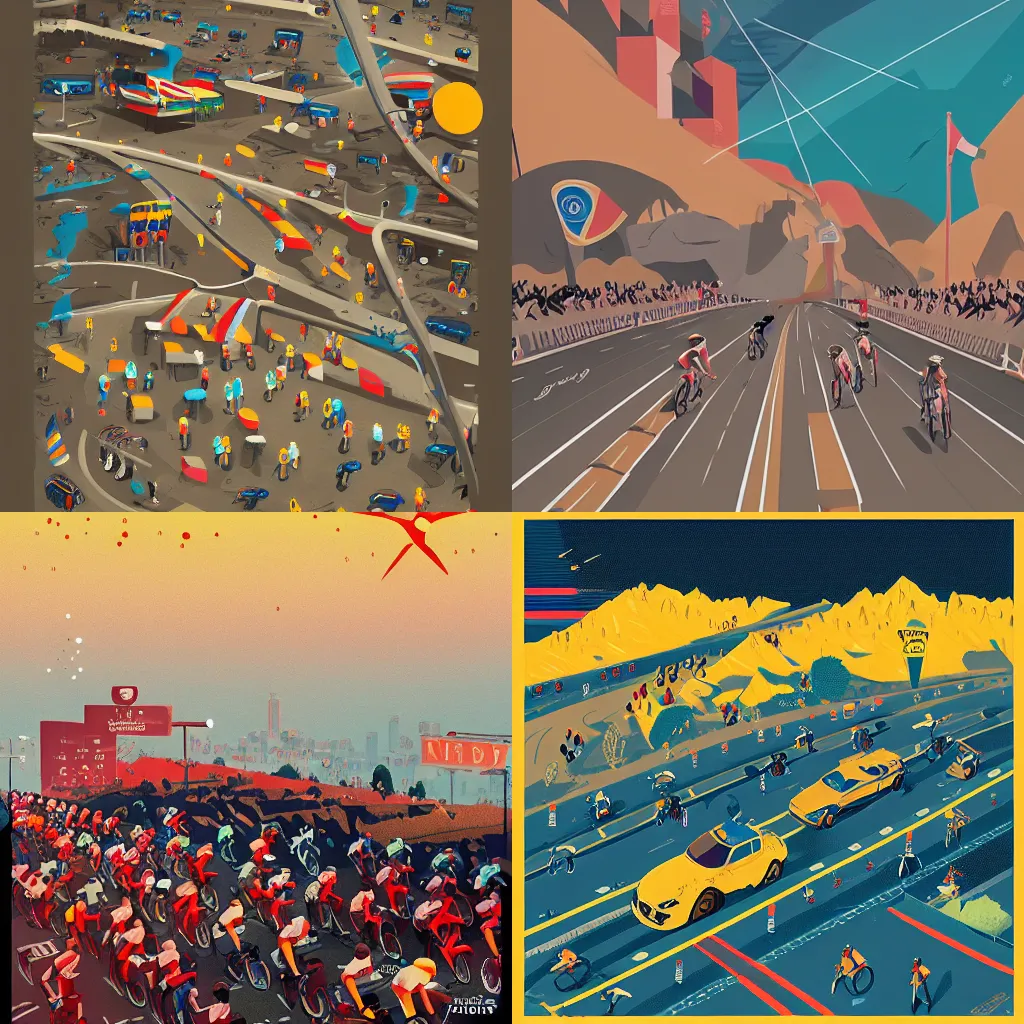 Prompt: The Tour De France by James Gilleard