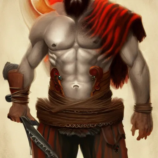 Prompt: kratos by j. b. monge, trending on artstation, character art, character painting, fantasy illustration