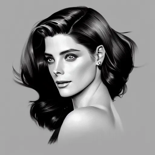 Prompt: Ashley Greene's face combined with Grace Kelly's face with black hair wearing Power Armor, western, D&D, fantasy, intricate, elegant, highly detailed, digital painting, artstation, concept art, matte, sharp focus, illustration, art by Artgerm and Greg Rutkowski and Alphonse Mucha
