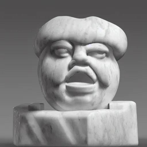 Prompt: Marble sculpture of burger