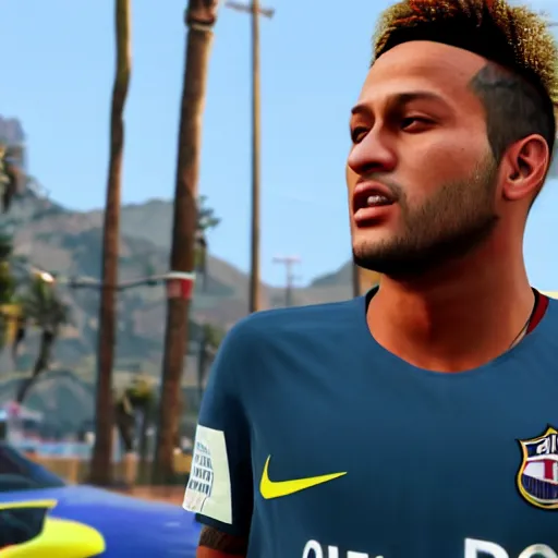 Prompt: screenshot of neymar in gta v, grand theft auto