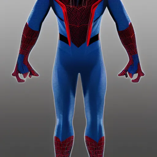Prompt: concept for a new spiderman suit that has a kevlar vest and chrome colours, heavy armor