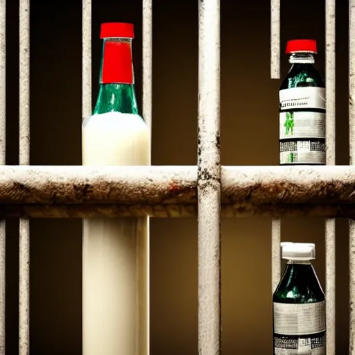 Image similar to bottle of milk inside a jail