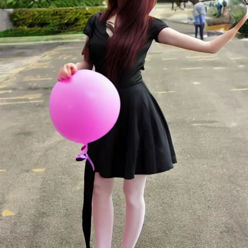 Image similar to anime girl with a balloon