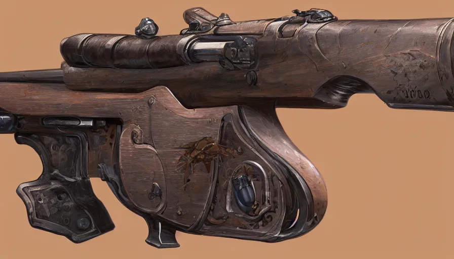 Prompt: Digital painting of FN 2000 flintlock version, hyperdetailed, artstation, cgsociety, 8k