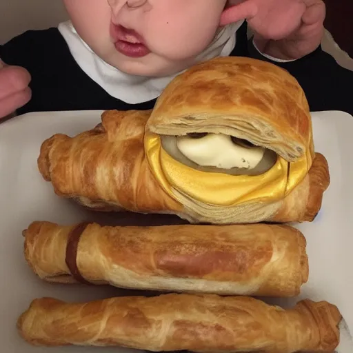 Prompt: overweight Harry Potter eating hufflepuff pastry