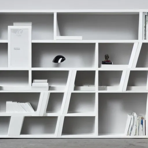 Image similar to white zen clean modern minimalist bookshelf with cute plants by zaha hadid, peter tarka