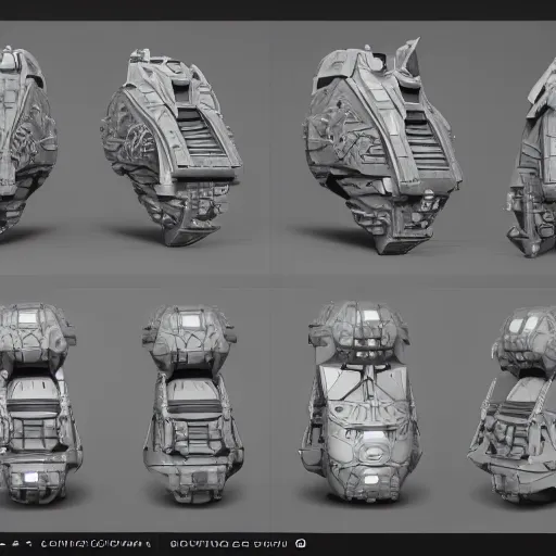 Image similar to hard surface, kitbashing component, based on realistic low poly convex shape, symmetric, unreal engine