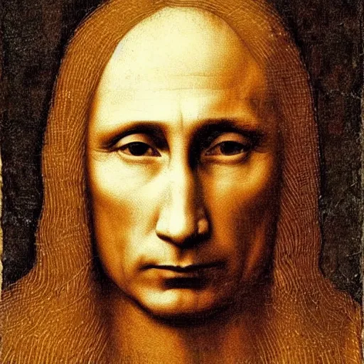 Image similar to portrait of Vladimir Putin, by Leonardo Da Vinci