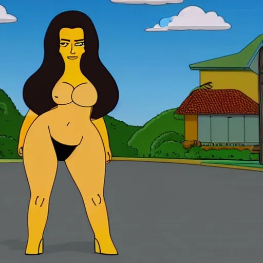 Image similar to kim kardashian in the simpsons super high quality 4k HD