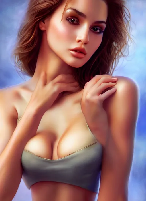 Image similar to a gorgeous greek female photo, professionally retouched, muted colors, soft lighting, realistic, smooth face, full body shot, torso, dress, perfect eyes, sharp focus on eyes, 8 k, high definition, insanely detailed, intricate, elegant, art by j scott campbell and artgerm