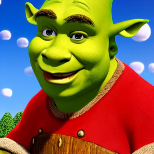 Image similar to shrek wearing mario hat, 8 k