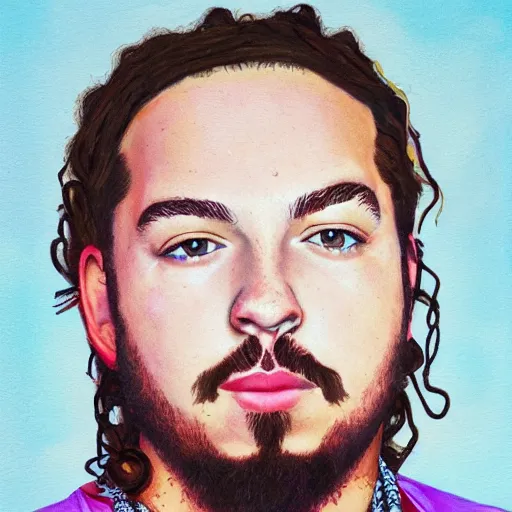 Prompt: portrait of post malone