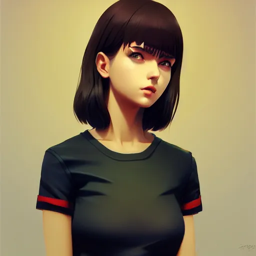 Image similar to a portrait of a beautiful model, art by ilya kuvshinov and wlop and artgerm, digital art, highly detailed, intricate, sharp focus, trending on artstation hq, deviantart, unreal engine 5, 4 k uhd image