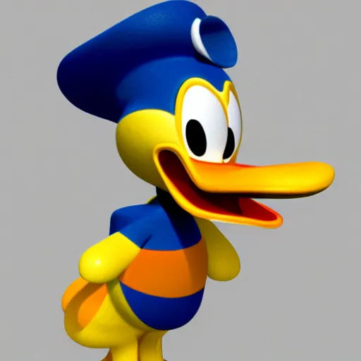 Image similar to donald duck, 3 d render