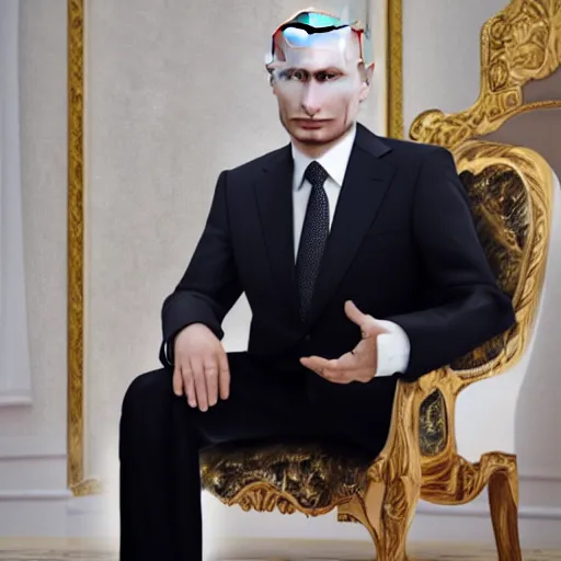 Image similar to vladimir putin portrait sitting on a toilet, 8 k resolution, highly detailed