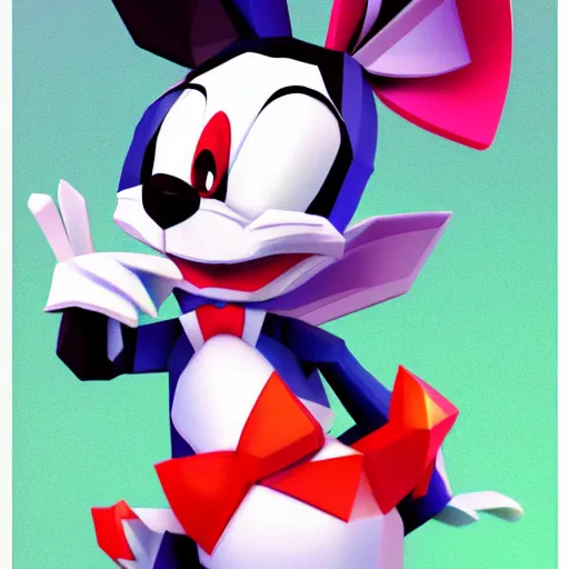 Prompt: low poly oswald the lucky rabbit