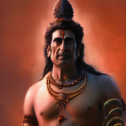 Prompt: Shiva, 8k, IMAX RENDER, in the style of Claudio Bravo, Craig Mullins, Peter Jackson, Ridley Scott