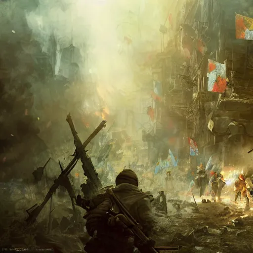 Prompt: ukrainian war for freedom, beautiful, atmosphere, vibe, concept art illustration, color page, 4 k, tone mapping, doll, akihiko yoshida, james jean, andrei riabovitchev, marc simonetti, yoshitaka amano, digital illustration, greg rutowski, volumetric lighting, sunbeams, particles, rembrandt