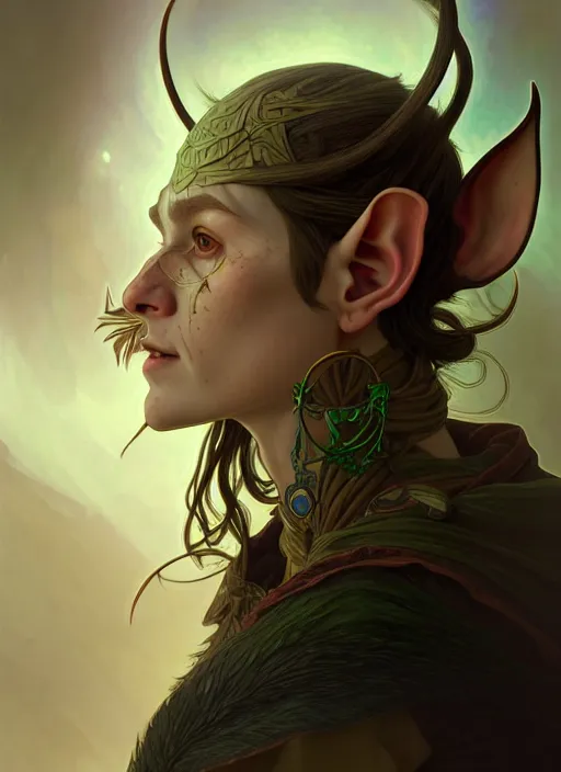 Prompt: portrait of an elf - goblin using the golden ratio, highly detailed, digital painting, artstation, sharp focus, illustration, art by tan zi and ayanamikodon and alphonse mucha and wlop