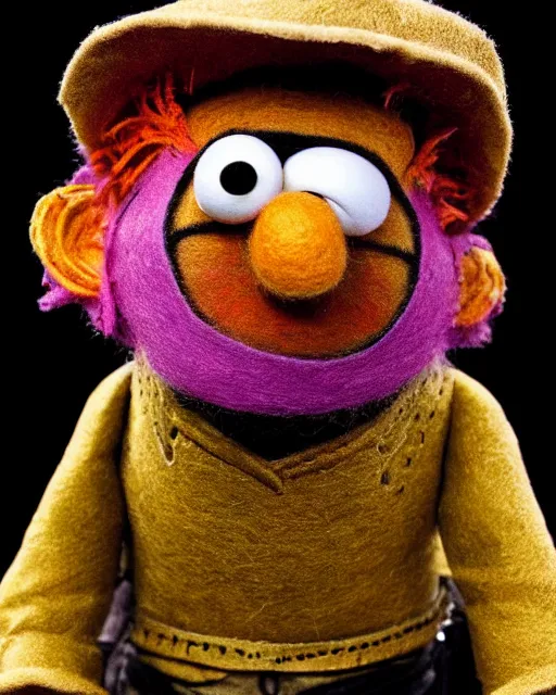 Image similar to tuco salamanca as a muppet. highly detailed felt. hyper real photo. 4 k.