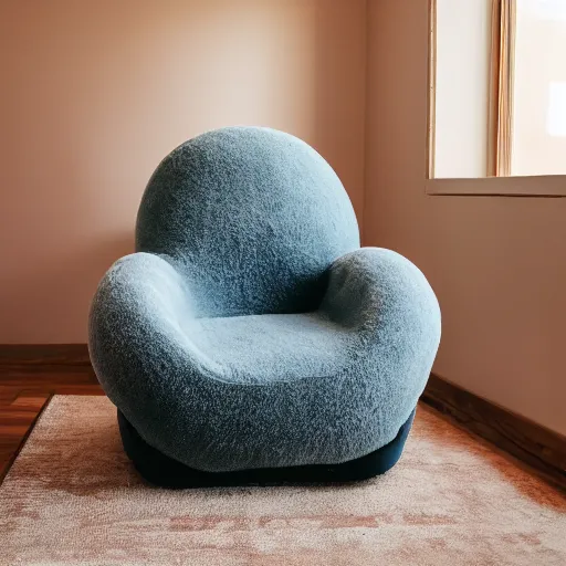 Image similar to professional photo of a paw chair, a comfy chair shaped like a paw.