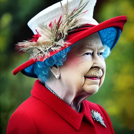 Image similar to The queen of england player by Walter White, portrait, 50mm