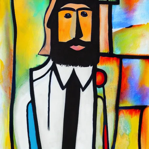 Image similar to abstract painting of a jewish man