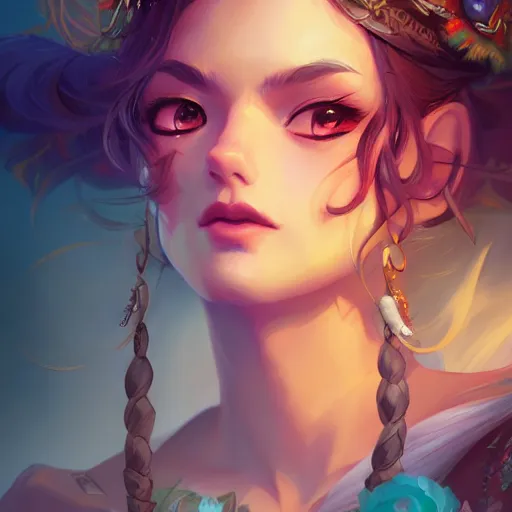 Image similar to a portrait of a beautiful gypsy, art by lois van baarle and loish and ross tran and rossdraws and sam yang and samdoesarts, digital art, highly detailed, intricate, sharp focus, Trending on Artstation HQ, deviantart, unreal engine 5, 4K UHD image