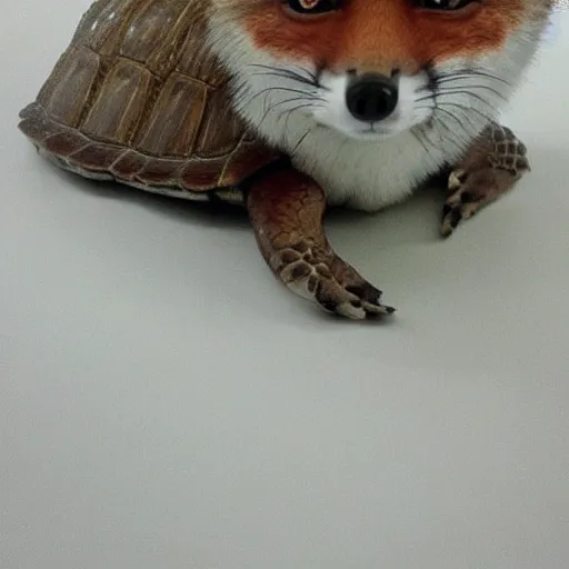 Image similar to a turtle that looks like a fox, a fox turtle hybrid