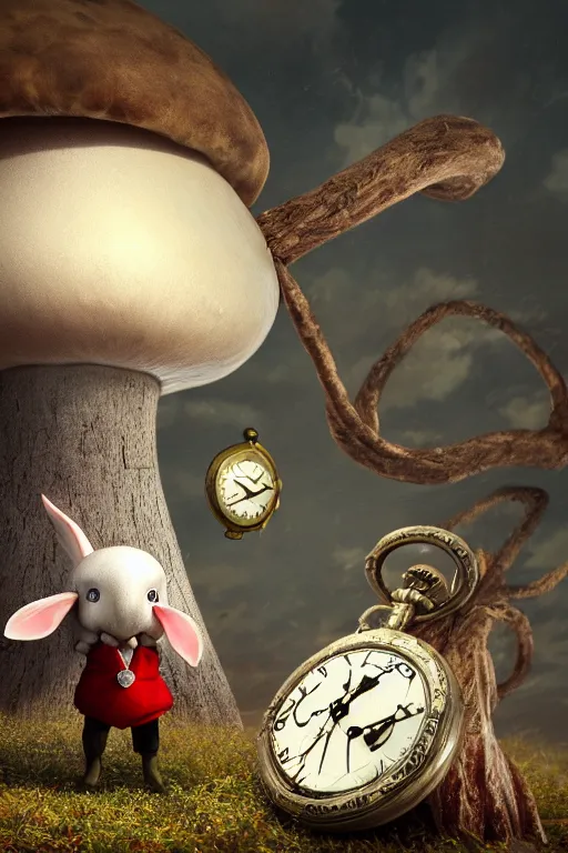 White Rabbit Pocket watch The Mad Hatter Clock, watch, accessories, smiley,  clothing Accessories png | PNGWing
