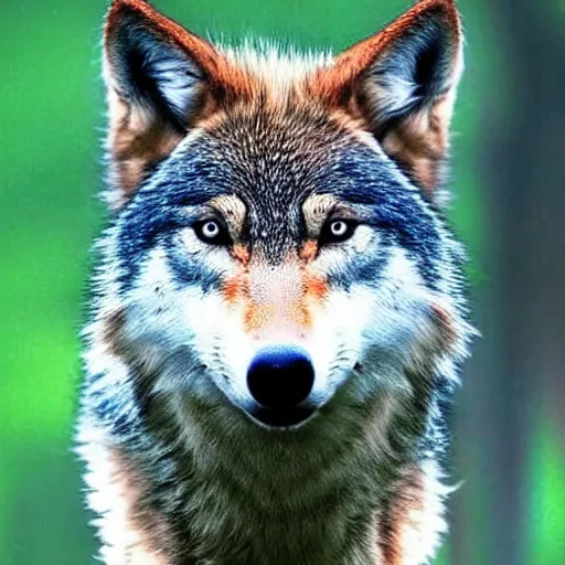 Image similar to a wolf and deer hybrid, wolf - dear, wildlife photography, realistic
