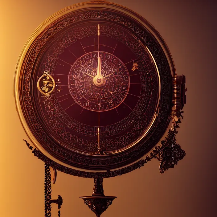 Image similar to beautiful ornate astrolabe by charlie bowater and anna dittmann and artgerm and clemens ascher, portrait, intricate, elegant, maroon mist, product shot, macro, highly detailed, dramatic lighting, sharp focus, octane render, trending on artstation, artstationhd, artstationhq, unreal engine, 4 k, 8 k