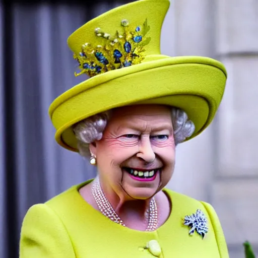 Image similar to queen of england elizabeth as a banana.