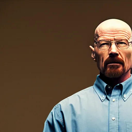 Image similar to walter white doing a ted talk, wide shot, high resolution, editorial