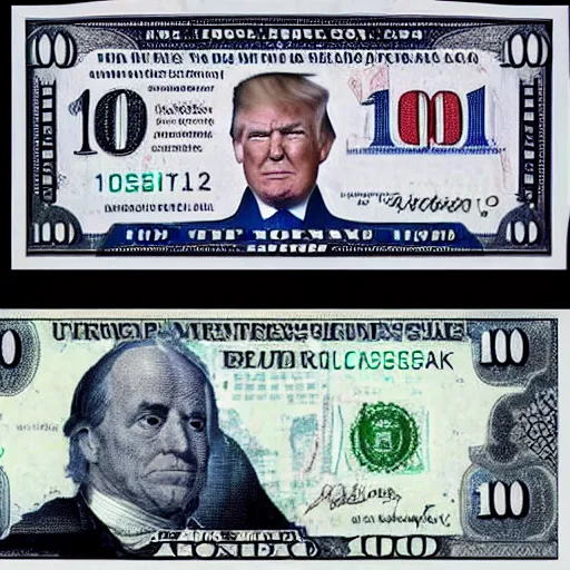 Image similar to trump in the 1000$ bill