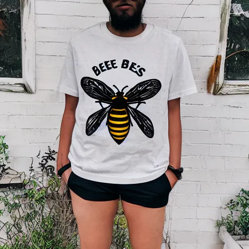 Prompt: bees buzzing, graphic tees