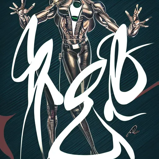 Prompt: lettering that reads oli in the style of hajime sorayama