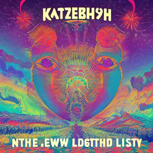 Prompt: katzkab's new album cover, lsd