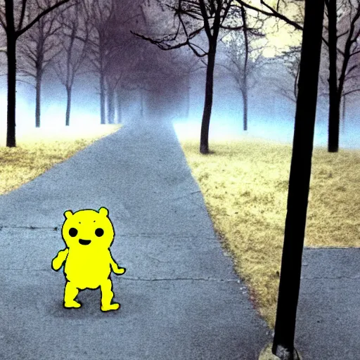 Image similar to Flat Eric talking a walk in Silent Hill