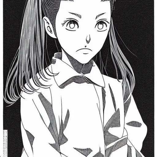 Image similar to a girl, by naoki urasawa, detailed, manga, illustration