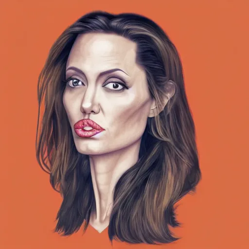 Image similar to an orange with the face of angelina jolie