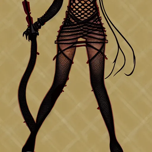 Prompt: Tabaxi Rogue in Fishnets, digital artwork