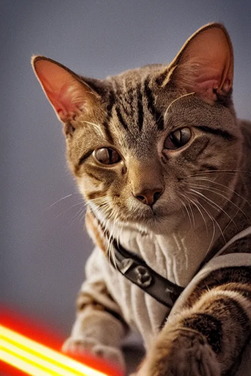 Prompt: star wars cats, cats put in different uniforms and situations, while aboard on a 1 2 mile capital ship. zoomed in shots, photorealistic, sharp focus, vintage cold colour temperture, f 0. 4, face centred, golden hour