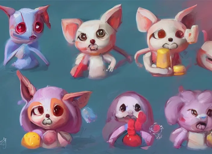 Prompt: concept art of cute candy characters, oil painting by jama jurabaev, extremely detailed, brush hard, artstation, for aaa game, high quality, brush stroke