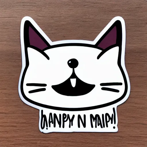 Image similar to happy cat in the morning, dye cut sticker